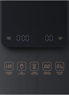 S-Color Coffee Scale with Timer High Precision Gram Digital Espresso Scale for Pour Over and Drip Rechargeable Electric Coffee Scales with Charging Cable  - Image 4