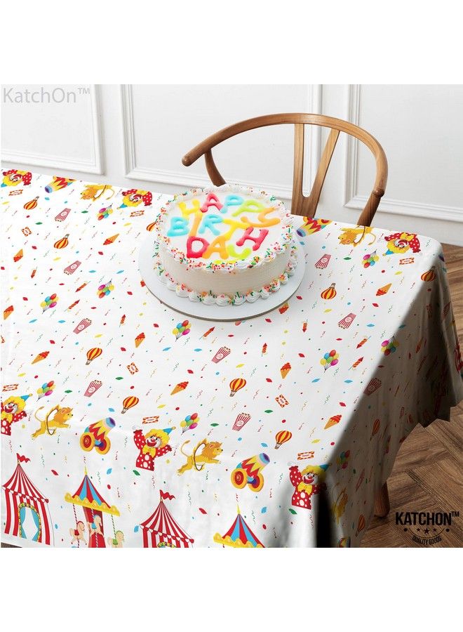 KATCHON Circus Tablecloth For Carnival Decorations Pack Of 2 ; Plastic Carnival Tablecloth ; Carnival Theme Party Decorations ; Disposable Carnival Theme Tablecloth Circus Theme Party Decorations - Image 3
