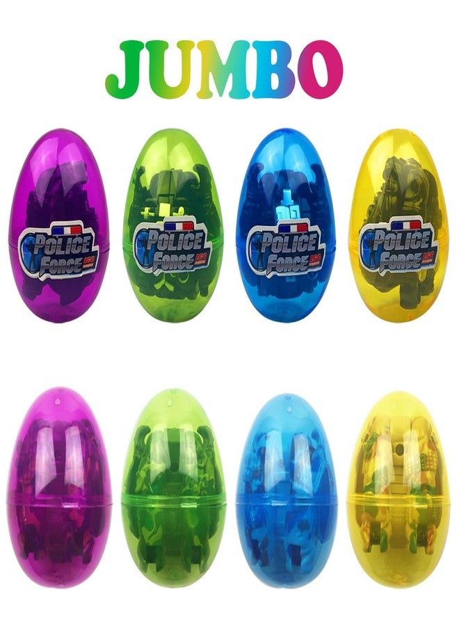 Anditoy 8 Pack Jumbo Police & Soldier Deformation Eggs Prefilled Easter Eggs with Toys Inside for Kids Boys Girls Easter Basket Stuffers Gifts Party Favors - Image 2