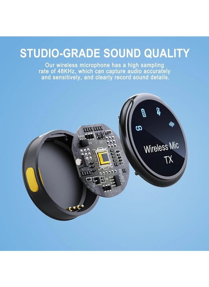 S3 New Magnetic Wireless Lavalier Microphone Noise Cancelling,Audio, Video Recording Microphone for Smartphone, Conference Microphone, Church, Stage Performance, INTERVIEW, Speech, Smart Phones