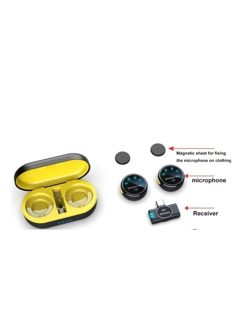 S3 New Magnetic Wireless Lavalier Microphone Noise Cancelling,Audio, Video Recording Microphone for Smartphone, Conference Microphone, Church, Stage Performance, INTERVIEW, Speech, Smart Phones