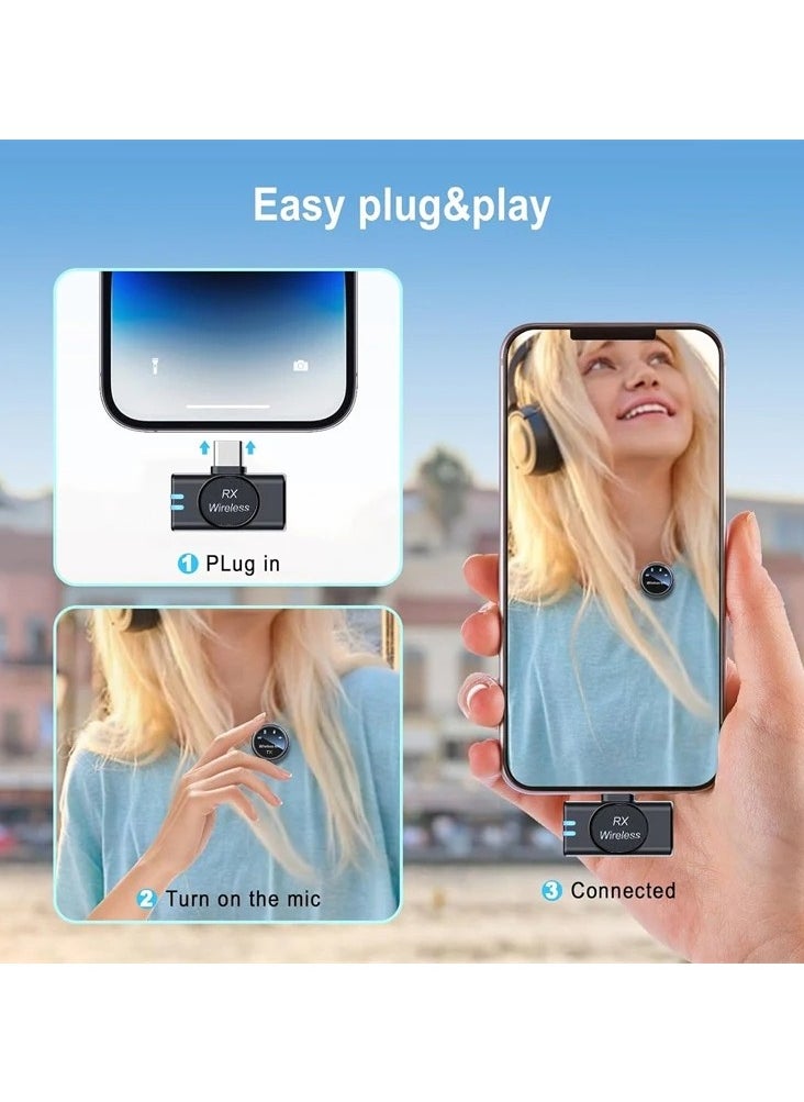 S3 New Magnetic Wireless Lavalier Microphone Noise Cancelling,Audio, Video Recording Microphone for Smartphone, Conference Microphone, Church, Stage Performance, INTERVIEW, Speech, Smart Phones