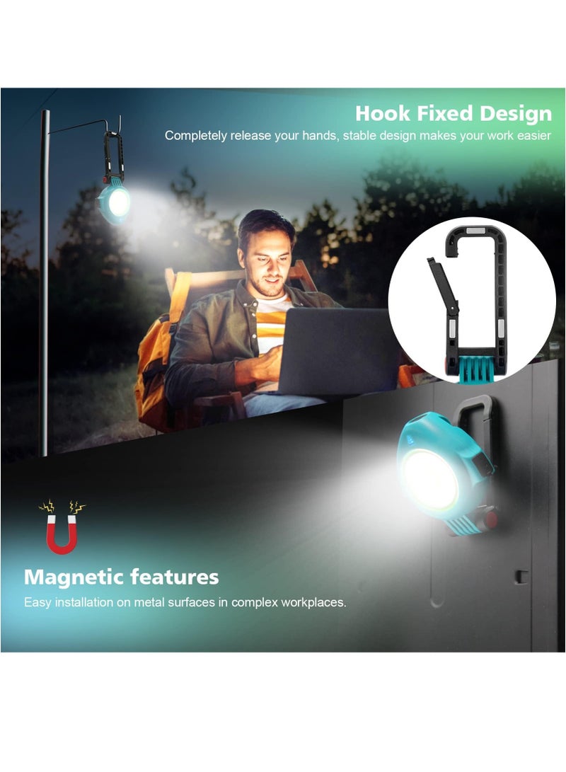 Loquat Work Light Solar Powered, Adjustable Work Light and Torch, 3 light colours, Waterproof and drop-proof, Light with Adjustable Stand and Magnetic Hanging Hook for Camping, Car Repair - Image 3