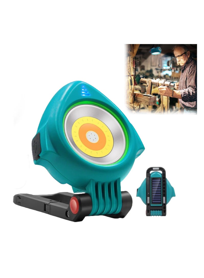 Loquat Work Light Solar Powered, Adjustable Work Light and Torch, 3 light colours, Waterproof and drop-proof, Light with Adjustable Stand and Magnetic Hanging Hook for Camping, Car Repair - Image 1
