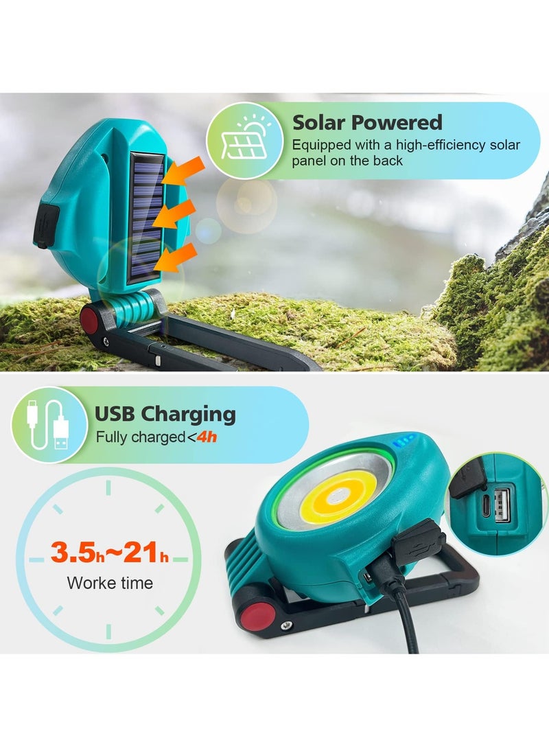 Loquat Work Light Solar Powered, Adjustable Work Light and Torch, 3 light colours, Waterproof and drop-proof, Light with Adjustable Stand and Magnetic Hanging Hook for Camping, Car Repair - Image 5
