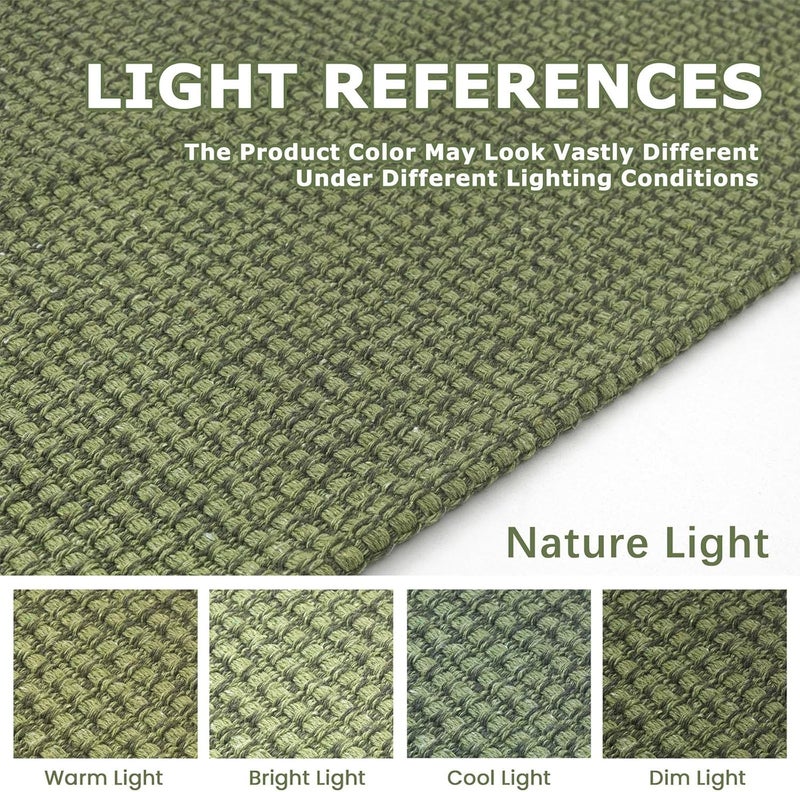 KOZYFLY Runners for Hallways 2x7 ft Washable Kitchen Runner Non Slip Rubber Backed Hall Runners Cotton Entryway Runner Rugs Floor Carpet for Indoor Backdoor Bedroom Kitchen, Bright Green/Earthy Green - Image 3
