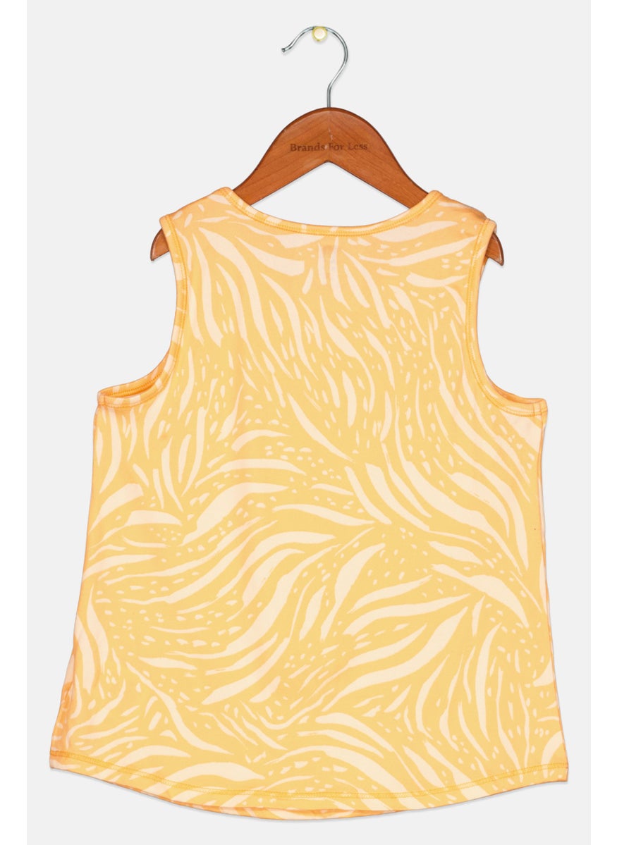 Kids Girl Sleeveless Allover Print Top, Orange - pzsku/Z61847035C6120AB46179Z/45/_/1732780751/e626fc10-e501-49bc-9c82-f0615689add3