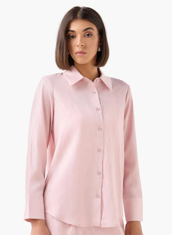 Splash FAV Shirt with Embellishment and Long Sleeves