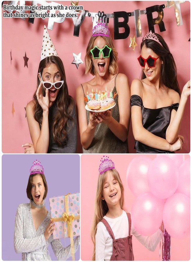 ويكو تاج أميرة عيد الميلاد من ويكو للنساء والفتيات، تاج مرصع بأحجار الراين باللون الأحمر الوردي، زينة لحفلات أعياد الميلاد - Image 5