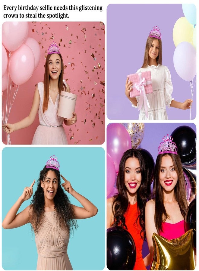 ويكو تاج أميرة عيد الميلاد من ويكو للنساء والفتيات، تاج مرصع بأحجار الراين باللون الأحمر الوردي، زينة لحفلات أعياد الميلاد - Image 4