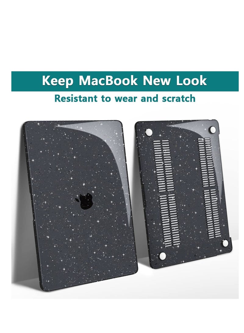 حافظة متوافقة مع ماك بوك برو 13 بوصة M2 2022--2016 A2338 A2251 A2289 A2159 A1989 A1708 A1706، حافظة بلاستيكية صلبة لامعة--أسود - Image 2