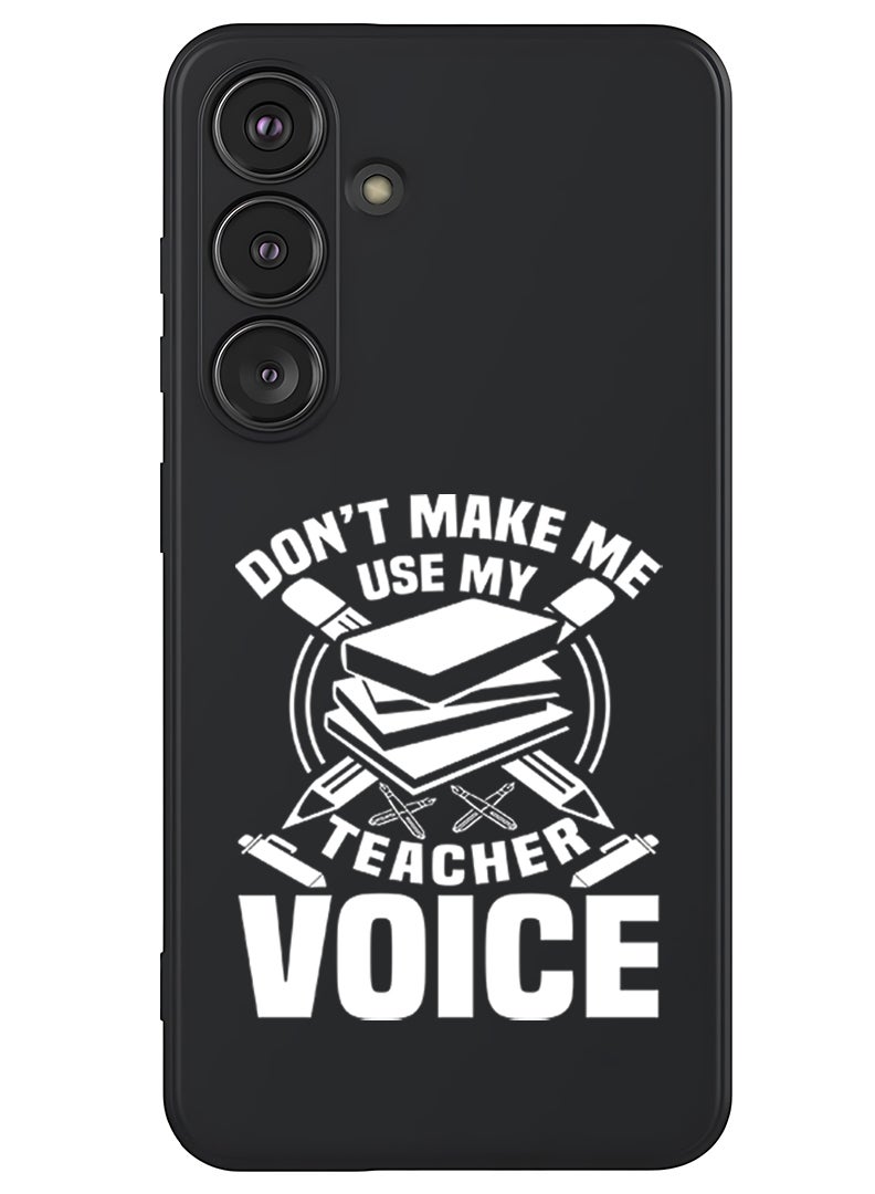 Theodor Protective Slim Fit Case Liquid Silicone Cover with Full Body Protection Anti-Scratch Shockproof Case For Samsung Galaxy S25 (Black) - Teacher Voice - White - Image 1