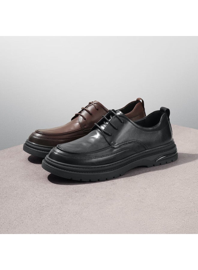 Belle Commuter Business Leather Shoes , Men's Cowhide Wrinkled Heightening Casual Shoes A1373am4, Black 2, Size 43 - Image 1