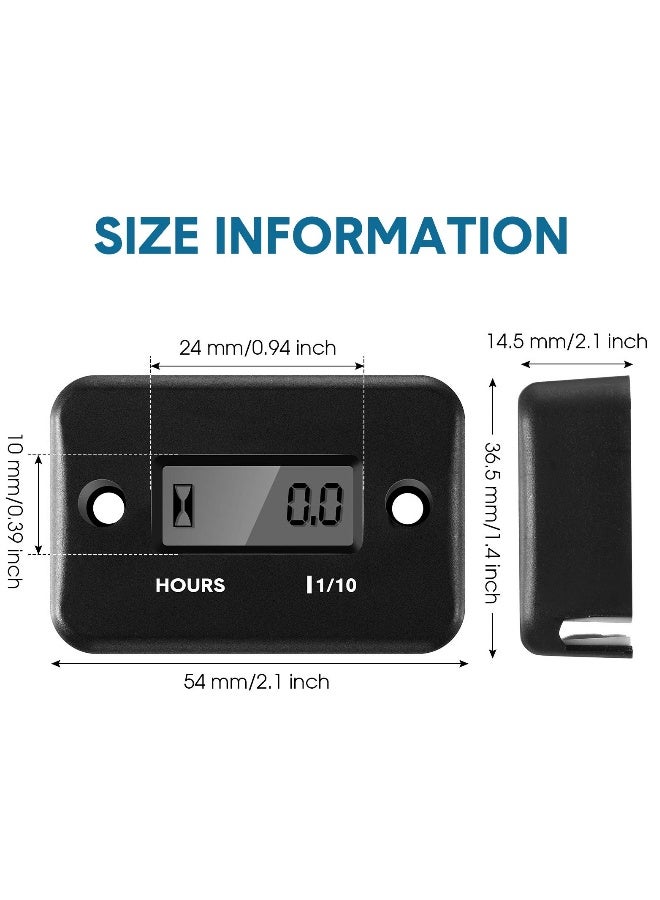 Small Engine Hour Meters, 2 Pack Tachometers with Auto Shutdown Feature - Ideal for Gas Engine Lawn Mower, Dirt Bike, Motorcycle, Snowmobile, ATV, and Marine Boat - Image 3