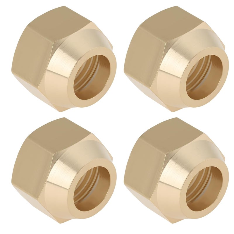 Micro Traders 4pcs 10MM M16x1.5 Thread Brass Flare Reducing Nuts for Refrigeration, HVAC, Heating, Industrial Piping Systems - Image 1