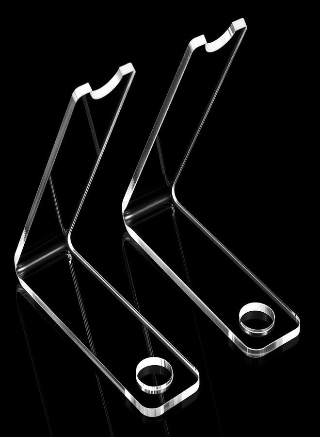 SynHHergyx 2 Pcs Acrylic Pen Display Stand, Clear Acrylic Single Pen Holder, Transparent Pencil Display Stands Makeup Brush Rack Paintbrush Drying Rack Fountain Organizer Stand for Home School Office Desk - Image 1