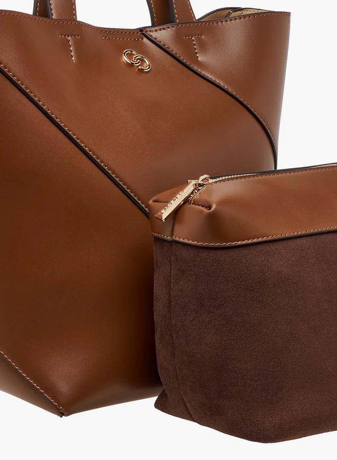 Celeste Panelled Tote Bag with Double Handle and Pouch