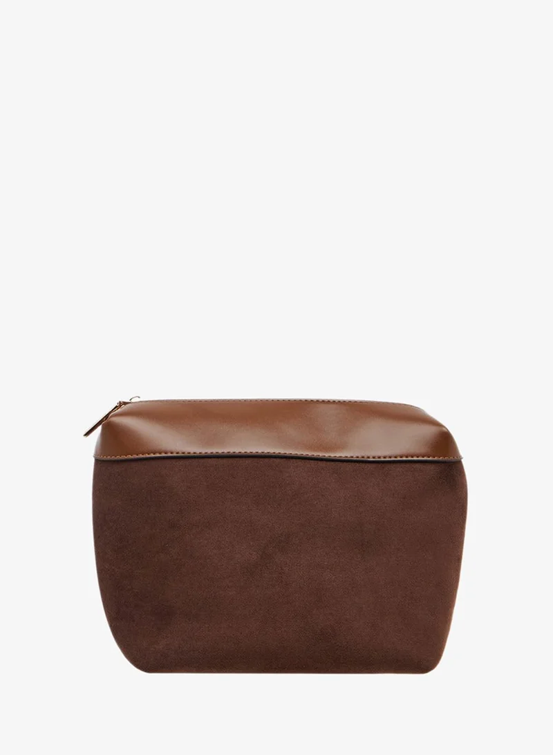 Celeste BROWN Panelled Tote Bag with Double Handle and Pouch for Women | Best Price UAE