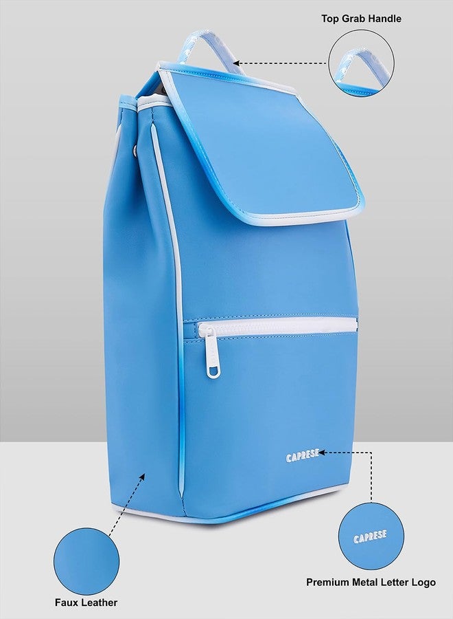 Caprese Vivian Fashion Backpack Large Blue Bag for Women | Stylish and Functional Design with Adjustable Strap | Perfect for Daily Use, Travel, and School | Ideal for Students and Professionals - Image 3