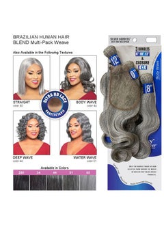 Foxy Silver - Weave Foxy Silver (Just One - Body Wave) - Brazilian Human Hair Blend Weave in 51, 4 Piece Set  - Image 2