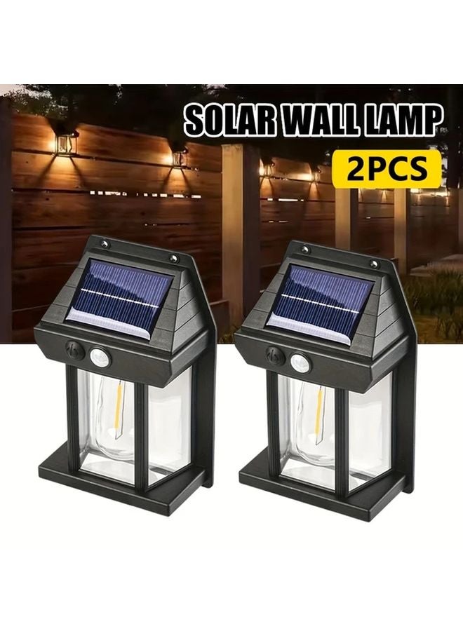 2pcs Smart Motion Sensor Solar Wall Light Outdoor Garden Security Lighting - Image 2