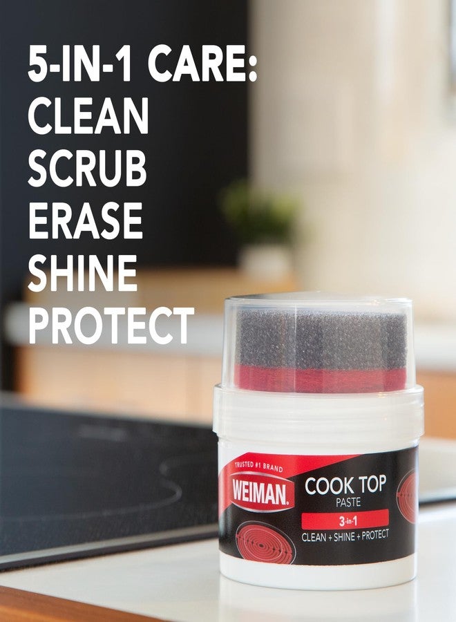 Weiman Cooktop Cleaner Paste, Easily Remove Burned-On Food, Grease and Watermarks, Leaving Your Glass Cook Top Sparkling - Image 2