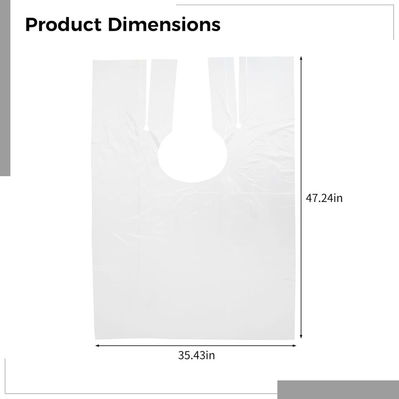 Trendy budget practical design 35.4 X 47.2 Inches Plastic Barber Capes, 100 Pcs Disposable Hair Salon Capes For Hair Dyeing, Cutting, Styling, Waterproof Hair Cutting & Coloring Capes With Neck Design Multi-use qualified quality - Image 2