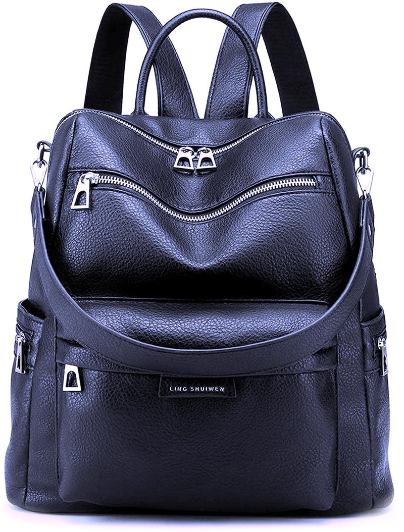 TrueArch Stylish Leather Backpacks Shoulder Sling Handbag Purse Bag for Women and Girls - Image 1