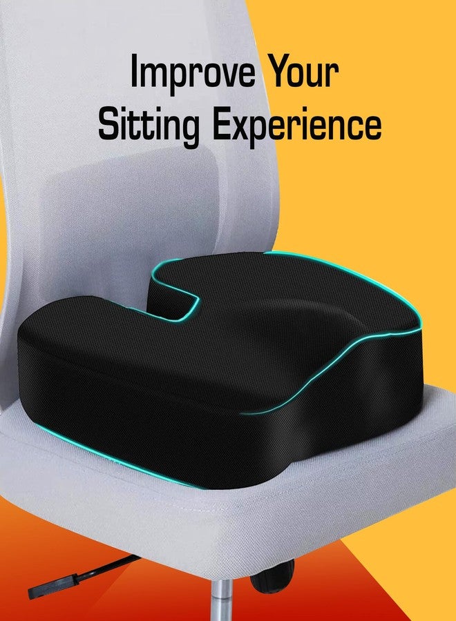 Billebon Memory Foam Coccyx Seat Cushion for Tailbone, Sciatica, Lower Back Pain Relief Hip Support Pillow Contoured Cushion for Office/Home Chair, Wheelchair - Image 3