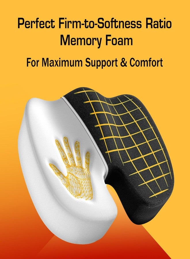 Billebon Memory Foam Coccyx Seat Cushion for Tailbone, Sciatica, Lower Back Pain Relief Hip Support Pillow Contoured Cushion for Office/Home Chair, Wheelchair - Image 4