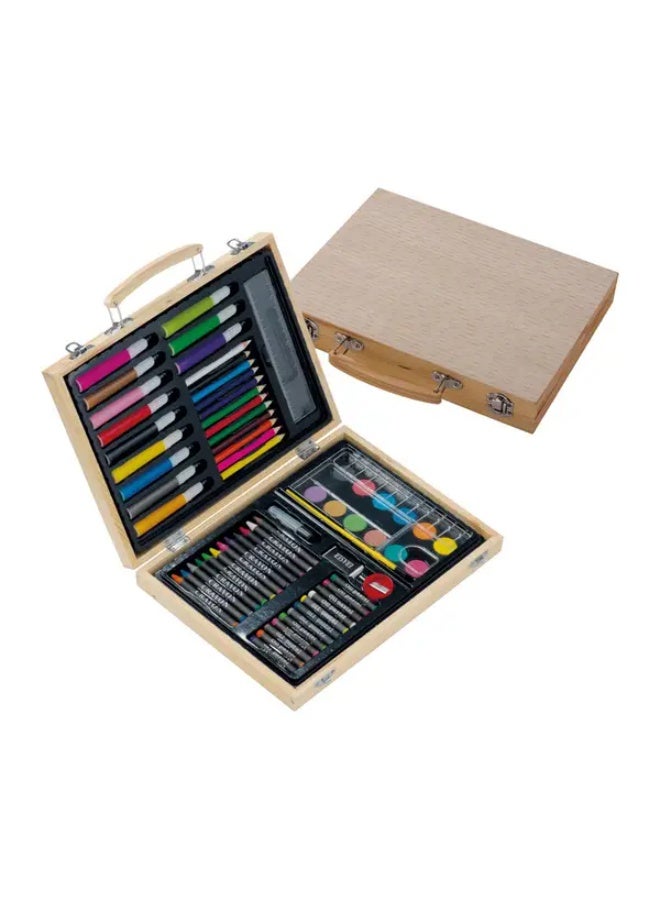 ELTRAZONE 70PCS Kids Art Set with Colored Pencils, Watercolor Brushes, Crayons, Oil Pastels & Drawing Tools in Elegant Wooden Box – Complete School Stationery & Creative Painting Kit for Children – Ideal Gift for Boys & Girls to Inspire Creativity - Image 3