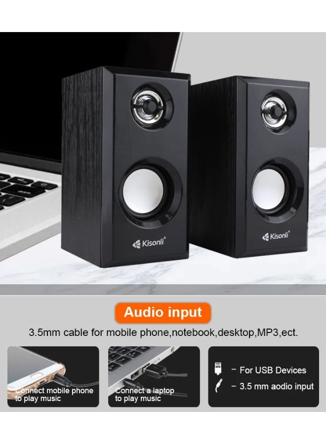 Kisonli T-001 USB Wired Speaker – Clear Sound and Perfect Performance for PC & Laptop - Image 3