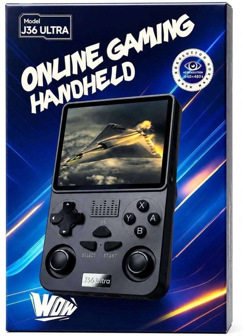 ELTRAZONE J36 Ultra Game Console 3.5 Inch Portable Retro Game Console Built-in 20000+ Games With 64GB Memory Card Video Games Console 20+ Supported Simulator Platform 3000mAh Battery IPS Screen Toys And Games For Kids And Adults Black - Image 1
