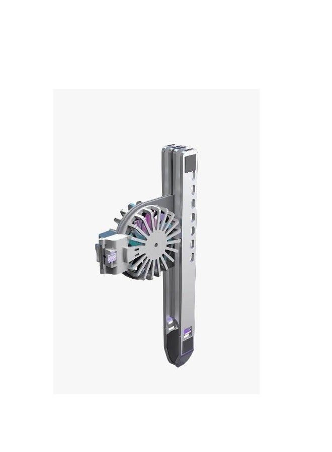 Portable Folding Laptop Cooling Pad with Fan and LED Light, 7 Adjustable Levels, Aluminum Tablet Holder, Comfortable Laptop Cooling Pads - Image 3