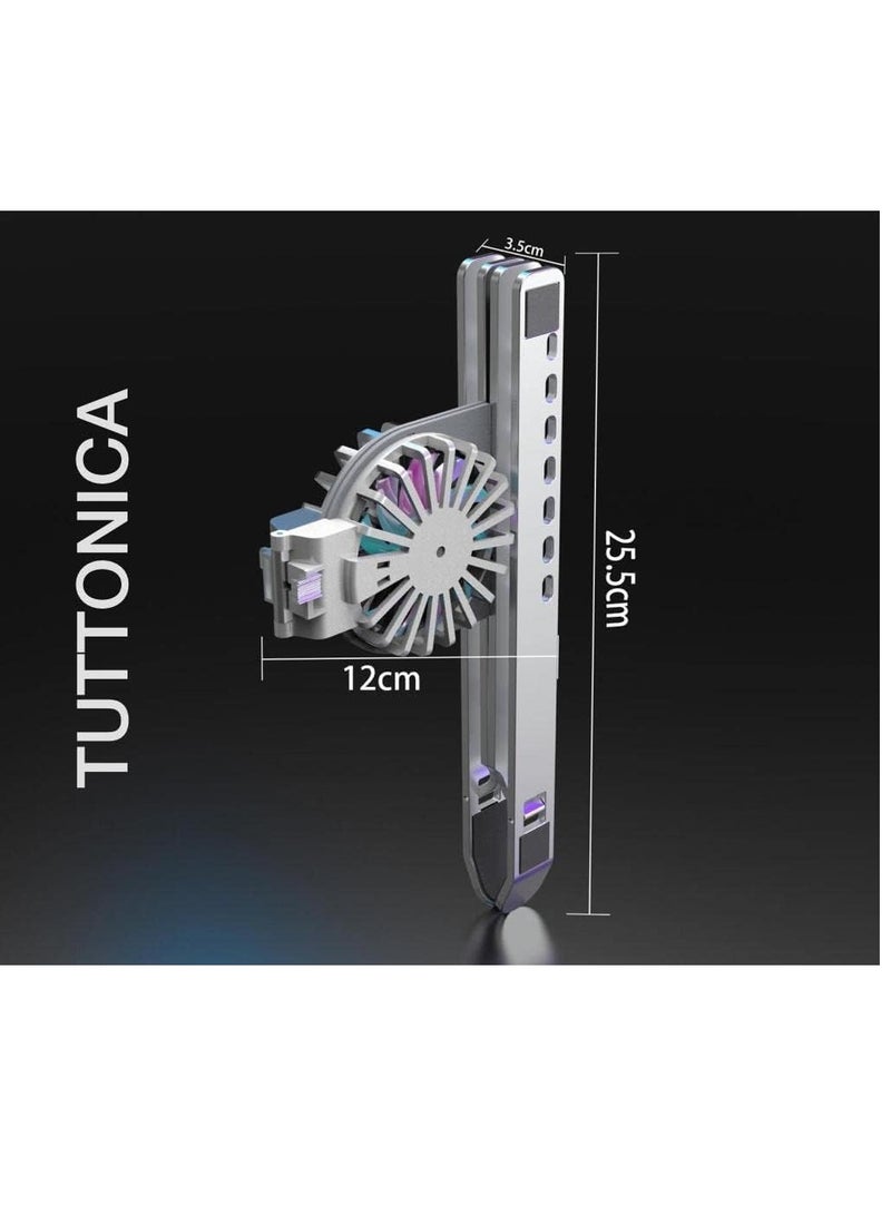 Portable Folding Laptop Cooling Pad with Fan and LED Light, 7 Adjustable Levels, Aluminum Tablet Holder, Comfortable Laptop Cooling Pads - Image 4