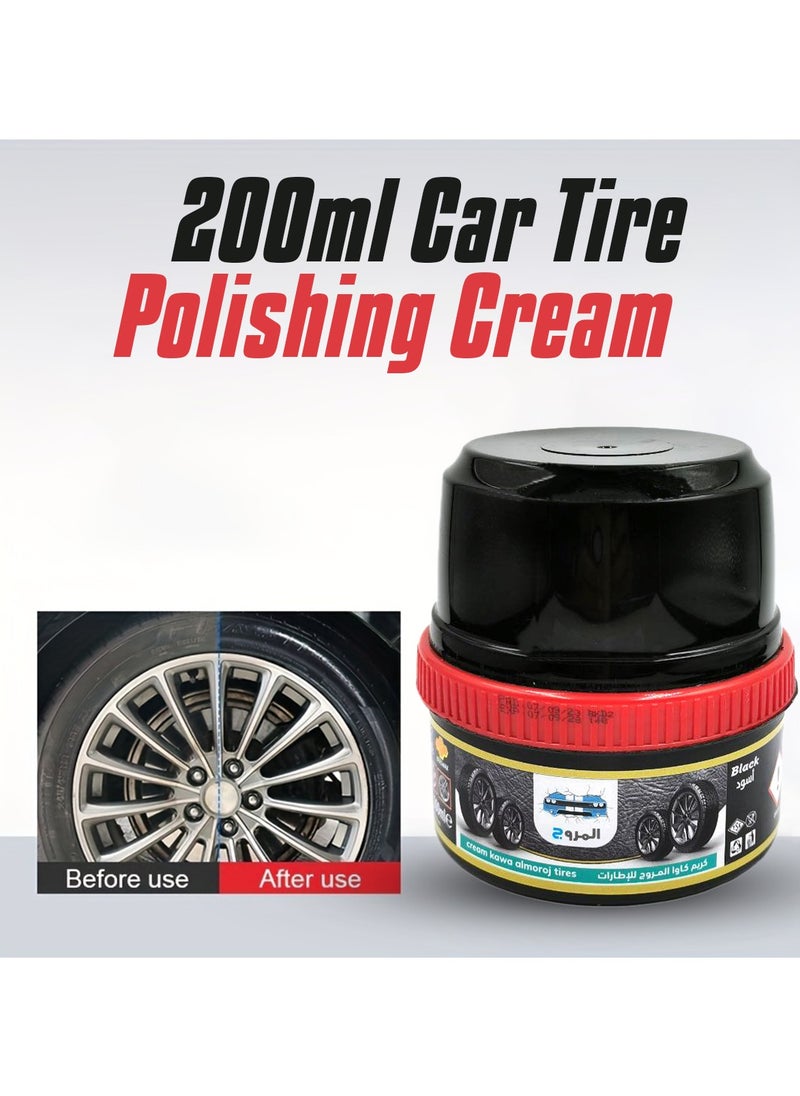 KAWA - Tire Polishing Cream Kawa Almoroj Tires 200ml Car Kawa Polish Cream - Image 1