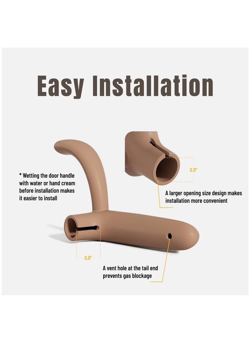 SYOSI Door Pinch Guard Cat Dog Baby Door Stopper for Door Lever Handle Prevents Finger Pinch Injuries and Child or Pet from Getting Locked in Room Anti-Collision Anti Static Electricity (Brown, Left)  - Image 5