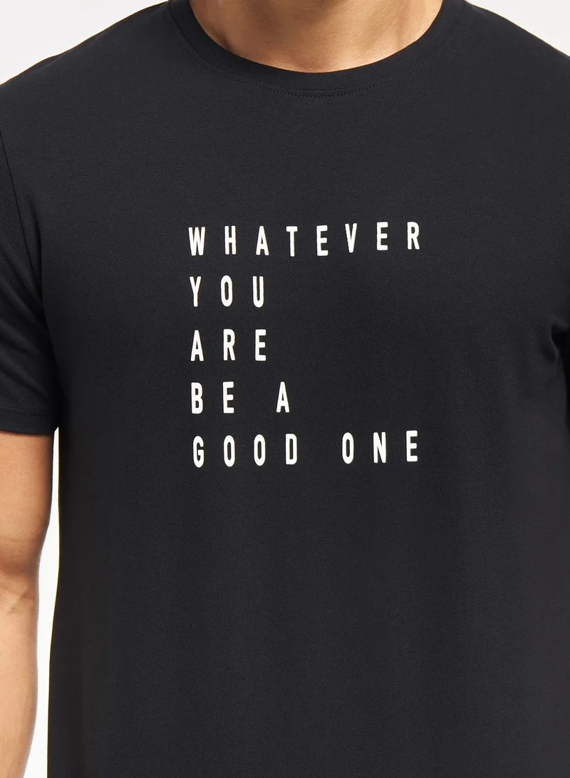 Iconic Slogan Crew Neck T-Shirt