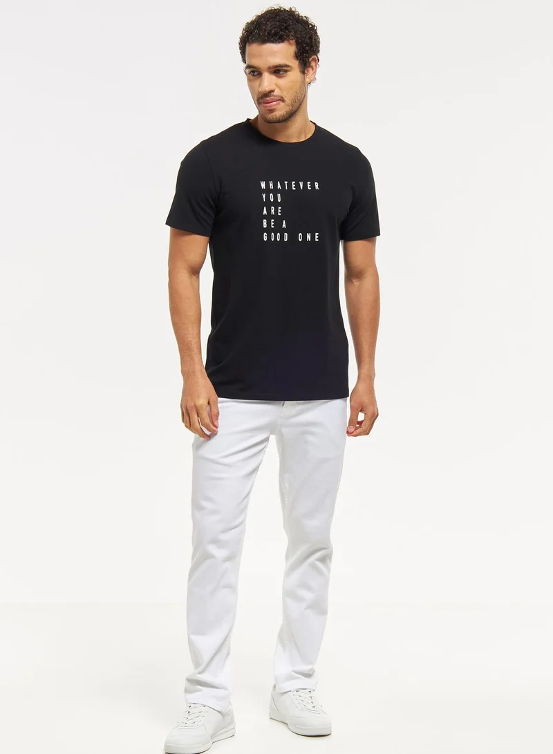 Iconic Slogan Crew Neck T-Shirt