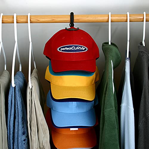 Perfect Curve Cap Rack System 36 – Baseball Cap Organizer (12 clips hold up to 36 caps,Black) - Image 3