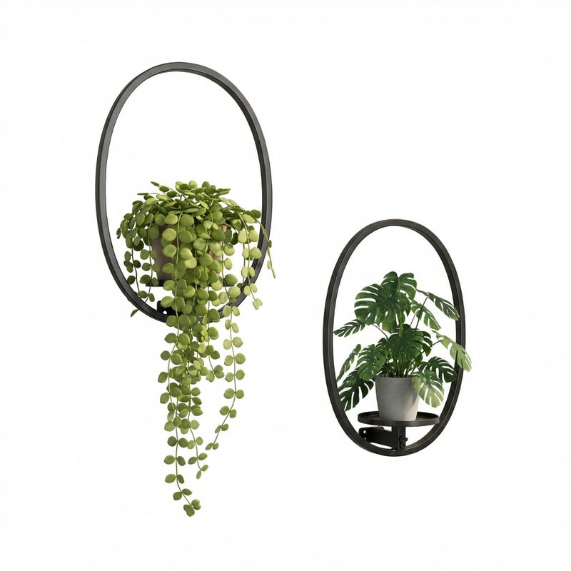 NUZZERO 2 Pack Plant Stand Indoor Outdoor Hanging Planters for Plants Wall Plant Holder for Indoor Plants Plant Frames Wall Decor for Livingroom Bedroom Balcony Patio - Image 1