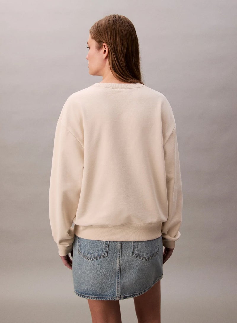 Calvin Klein Jeans Monogram Logo French Terry Relaxed Sweatshirt - Image 3