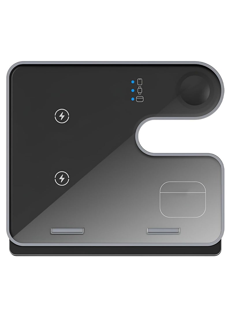 XVersion 3 in 1 Slim Wireless Fast Induction Charger Station,  15W Qi Multi-Device Charger Stand Station for Apple iPhone 15/14/13/12/Air pods/iWatch 1 Year Manufacturer Warranty – Black  - Image 3
