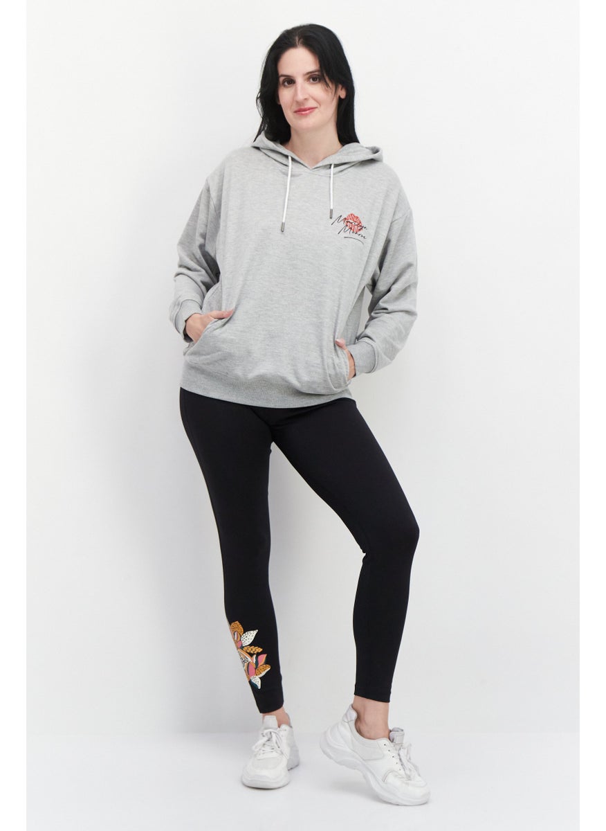 Marilyn Monroe - Women Hooded Printed Long Sleeve Sweatshirts, Melange Grey - Image 1