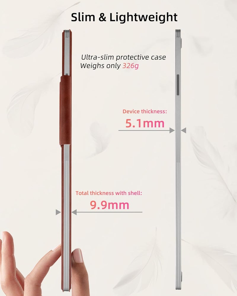 WALNEW Case for reMarkable Paper Pro, Slim Lightweight Protective Cover with Pen Clasp, Auto Sleep/Wake Book Folio Cover for reMarkable Paper Pro 11.8" (2024 Released) (Brown) - Image 4