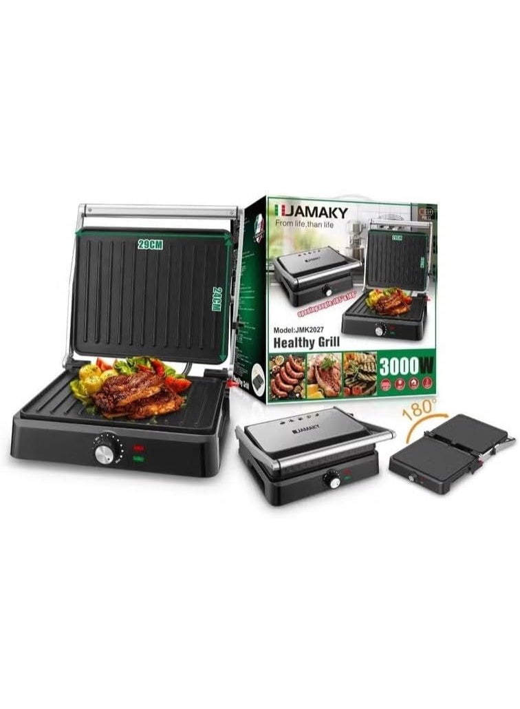 Electric Grill 3000W Easy to Use, Suitable Non-Stick Coating and Heat Insulation Handle -2027