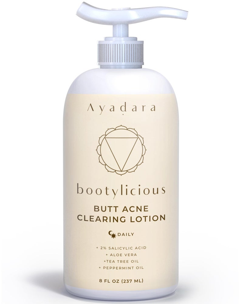 AYADARA Butt Acne Clearing Lotion and cream, 8oz with Salicylic Acid, Smoothing Butt Cream and Clearing Lotion for Women, Men, and Teens, Ideal for Chest and Back Acne, 90-Day Supply - Image 1