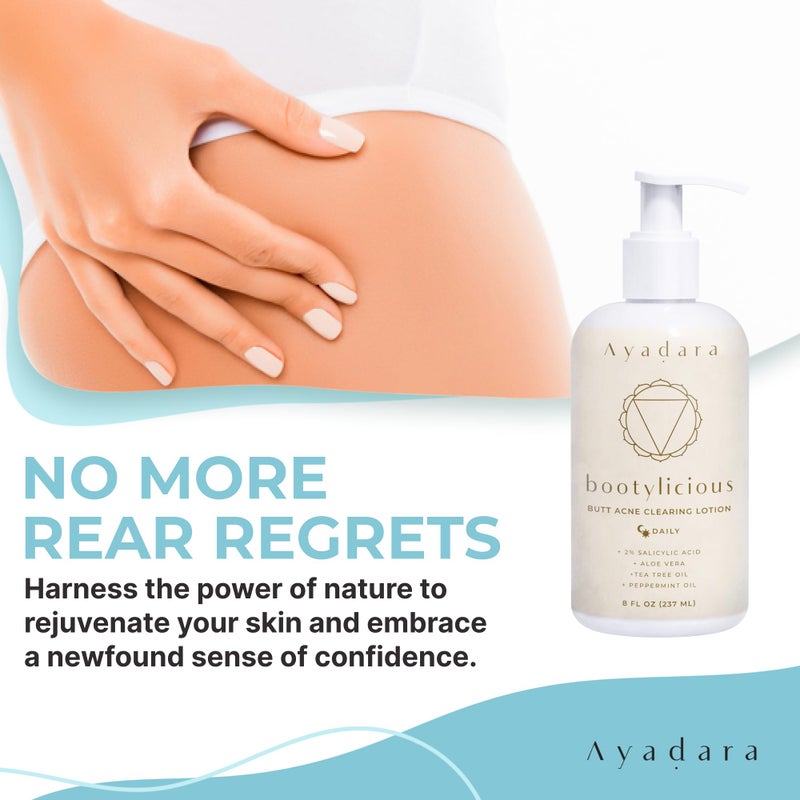 AYADARA Butt Acne Clearing Lotion and cream, 8oz with Salicylic Acid, Smoothing Butt Cream and Clearing Lotion for Women, Men, and Teens, Ideal for Chest and Back Acne, 90-Day Supply - Image 3