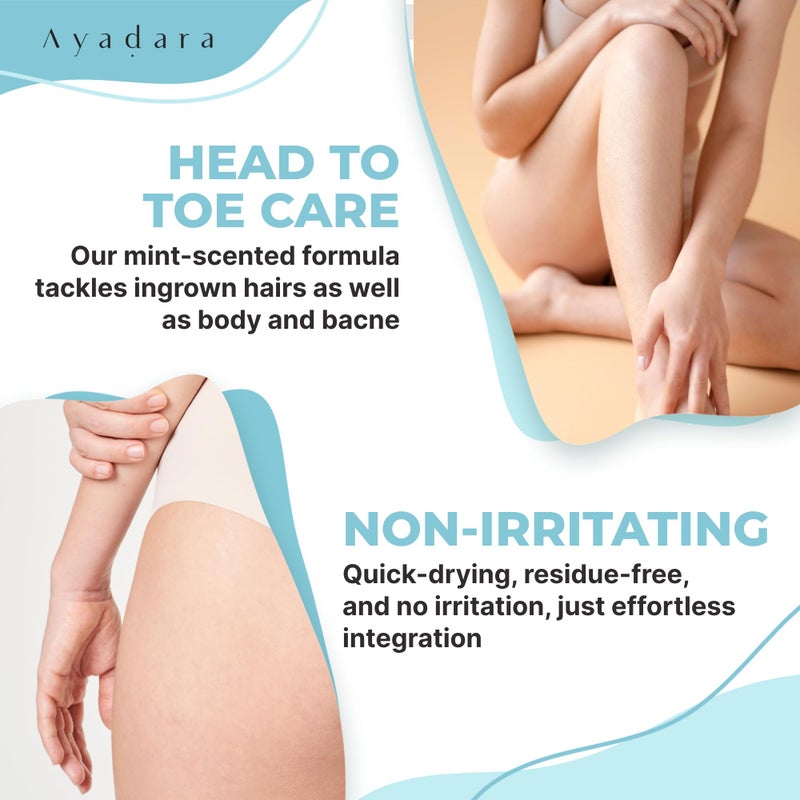 AYADARA Butt Acne Clearing Lotion and cream, 8oz with Salicylic Acid, Smoothing Butt Cream and Clearing Lotion for Women, Men, and Teens, Ideal for Chest and Back Acne, 90-Day Supply - Image 4