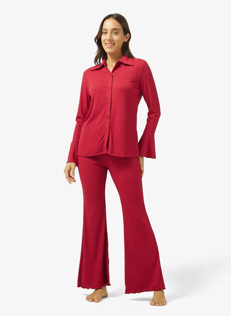 جينجر طقم بيجامة وقميص بأزرار - Image 1